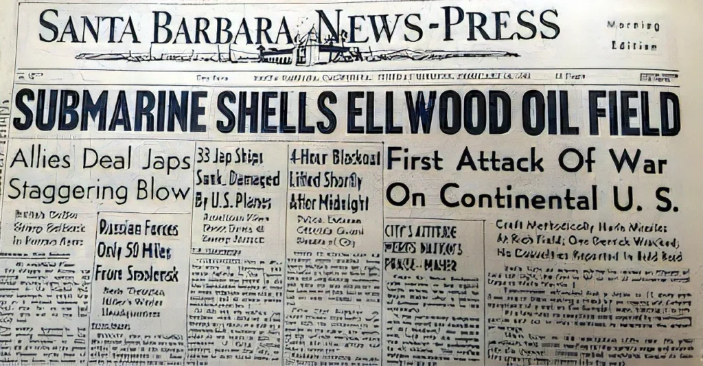 Submarine shells Ellwood oil field